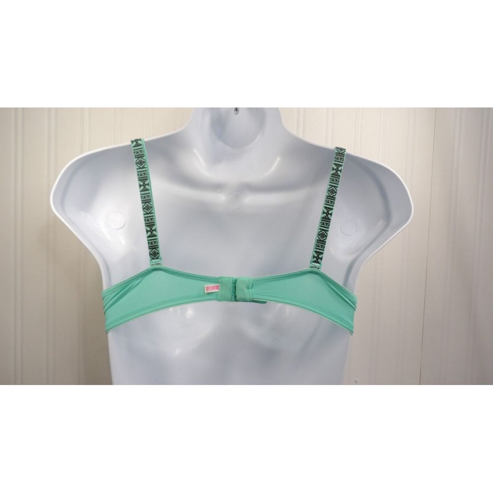 PINK Victoria's Secret Bra Green Underwired Convertible Tribal Print Straps 34C - Picture 3 of 10